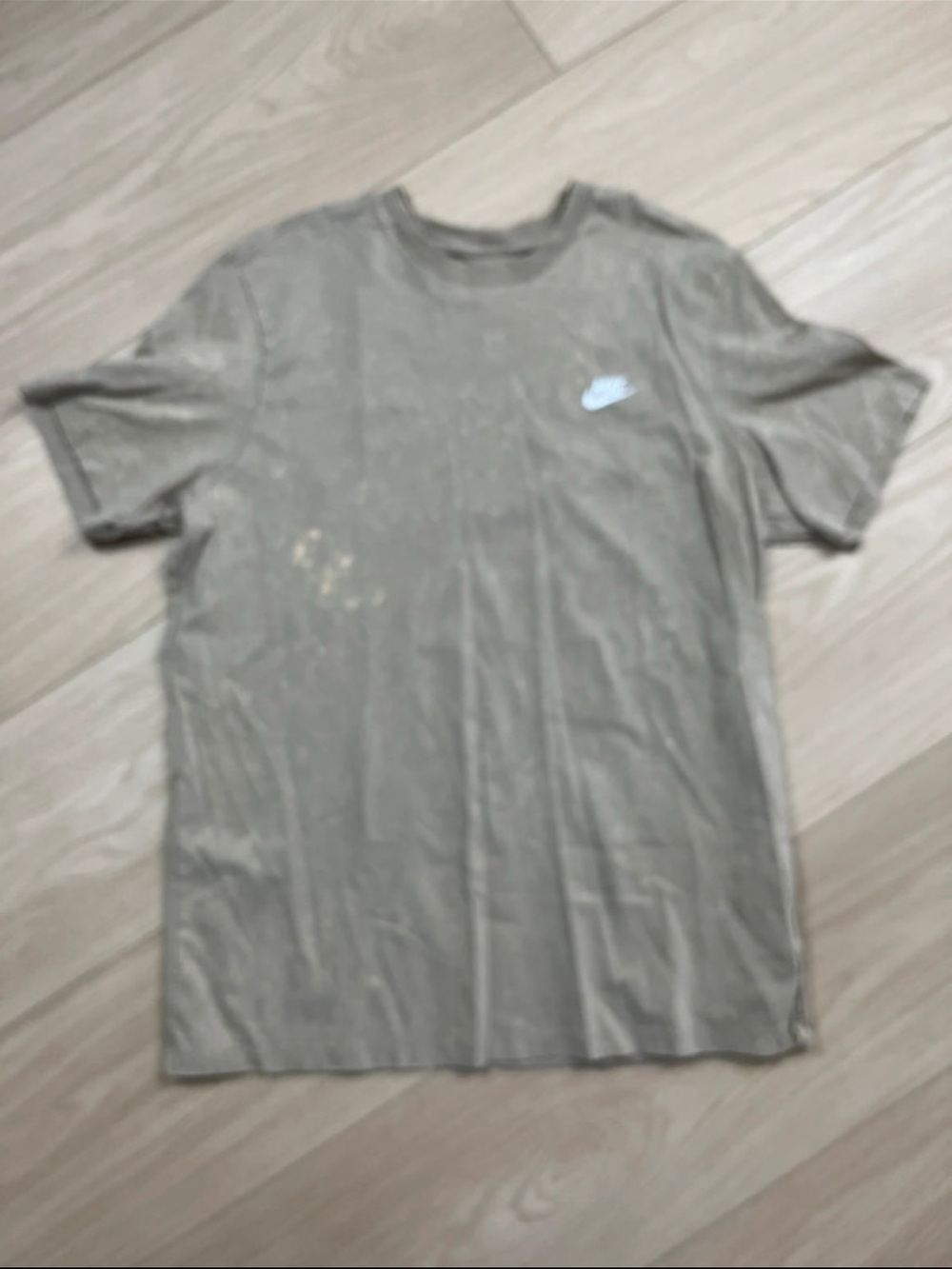 Nike Men's Short Sleeve Tee in Taupe with White Swoosh